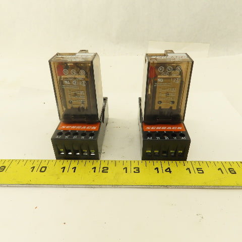 Schrack MR303024 Multimode 24VDC Coil Relay And Socket Lot Of 2