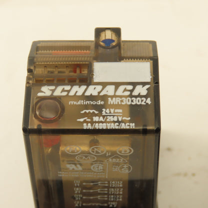 Schrack MR303024 Multimode 24VDC Coil Relay And Socket Lot Of 2