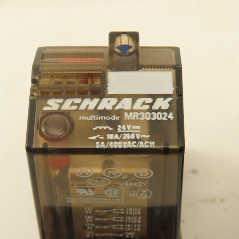 Schrack MR303024 Multimode 24VDC Coil Relay And Socket Lot Of 2