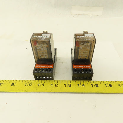 Schrack MR303024 Multimode 24VDC Coil Relay And Socket Lot Of 2