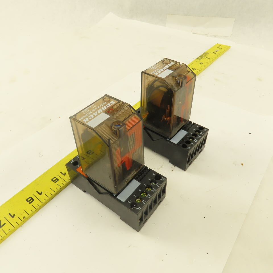 Schrack MR303024 Multimode 24VDC Coil Relay And Socket Lot Of 2