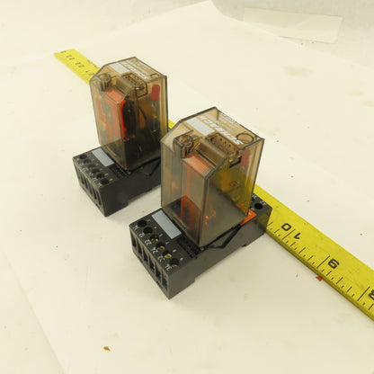 Schrack MR303024 Multimode 24VDC Coil Relay And Socket Lot Of 2