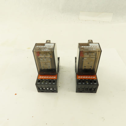 Schrack MR303024 Multimode 24VDC Coil Relay And Socket Lot Of 2