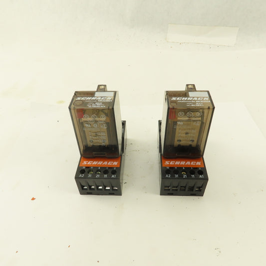 Schrack MR303024 Multimode 24VDC Coil Relay And Socket Lot Of 2