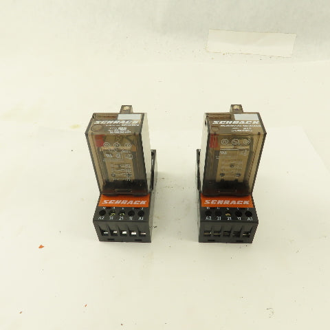 Schrack MR303024 Multimode 24VDC Coil Relay And Socket Lot Of 2