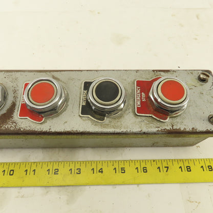 5 Push Button Control Pendant 600V Momentary Contact Switches