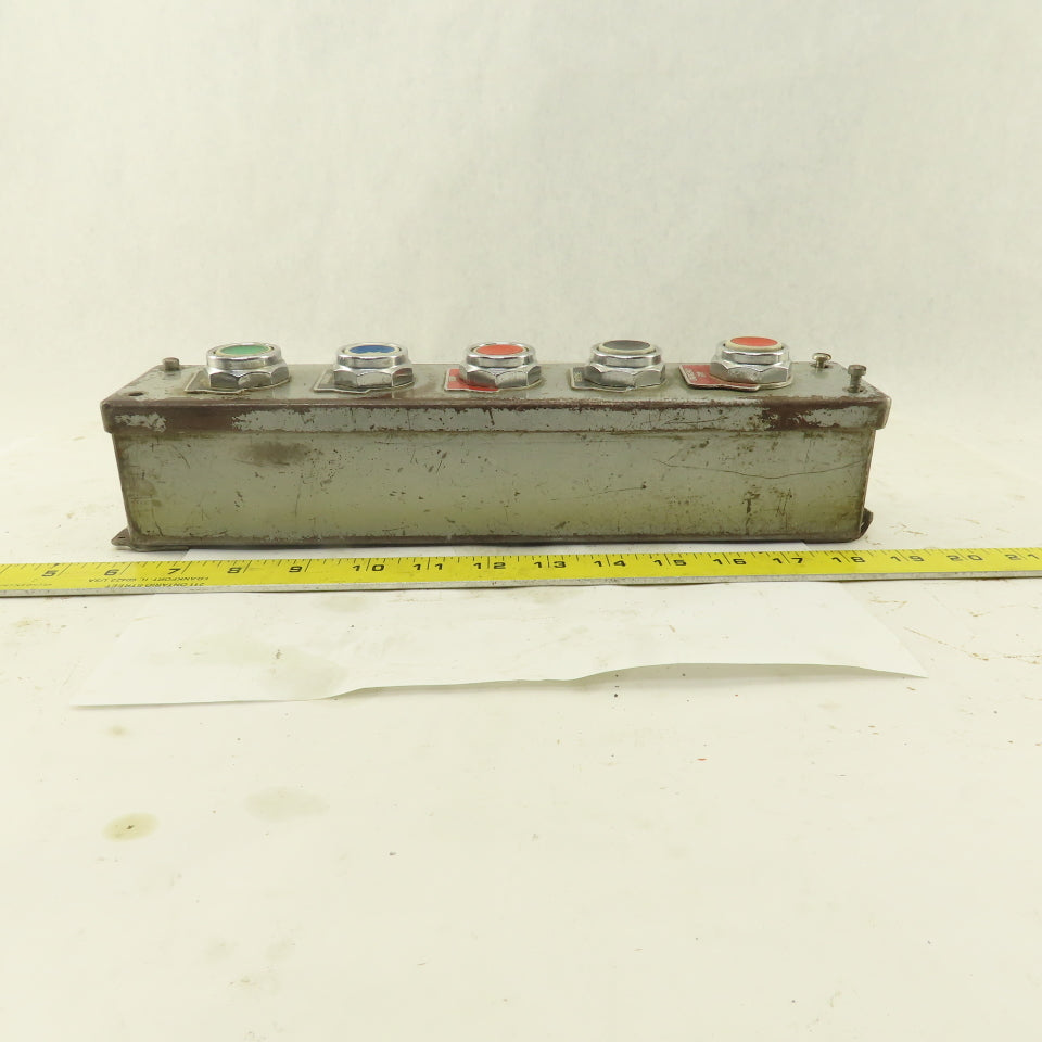 5 Push Button Control Pendant 600V Momentary Contact Switches