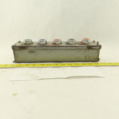 5 Push Button Control Pendant 600V Momentary Contact Switches