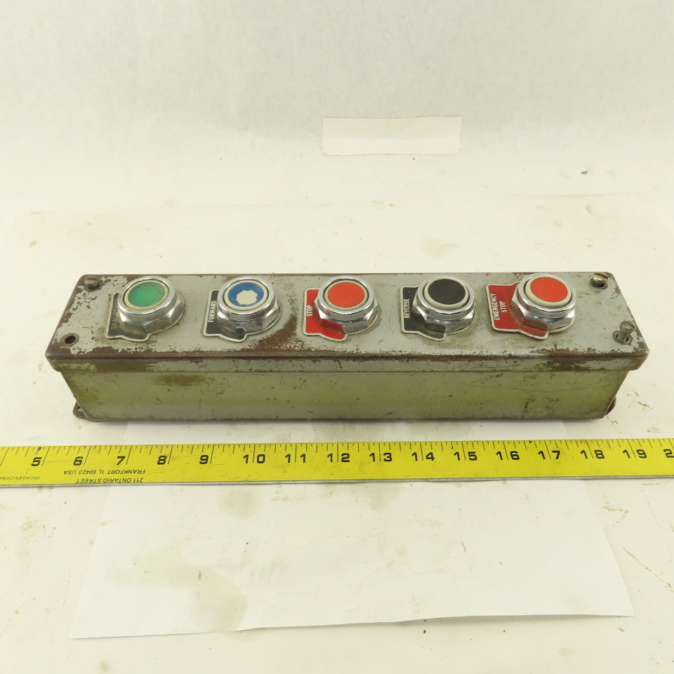 5 Push Button Control Pendant 600V Momentary Contact Switches