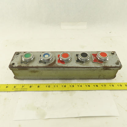 5 Push Button Control Pendant 600V Momentary Contact Switches