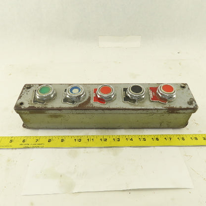 5 Push Button Control Pendant 600V Momentary Contact Switches