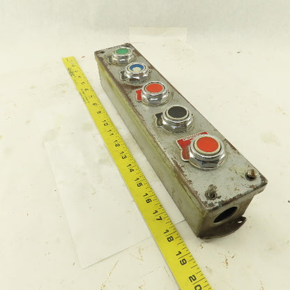 5 Push Button Control Pendant 600V Momentary Contact Switches