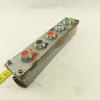 5 Push Button Control Pendant 600V Momentary Contact Switches