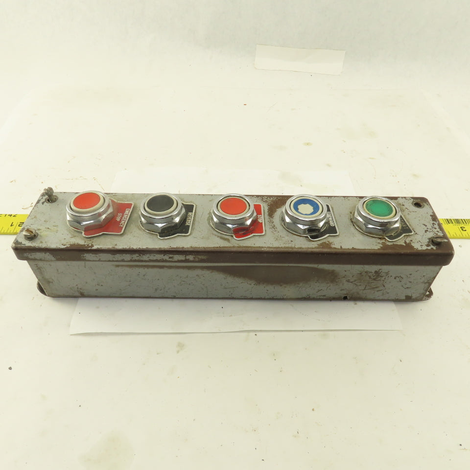 5 Push Button Control Pendant 600V Momentary Contact Switches