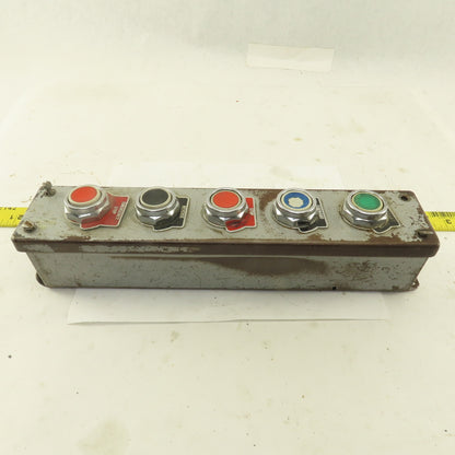 5 Push Button Control Pendant 600V Momentary Contact Switches