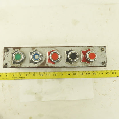 5 Push Button Control Pendant 600V Momentary Contact Switches