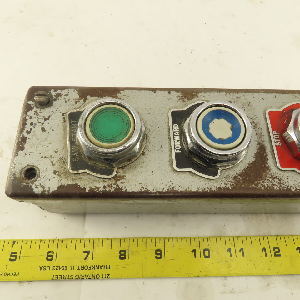 5 Push Button Control Pendant 600V Momentary Contact Switches