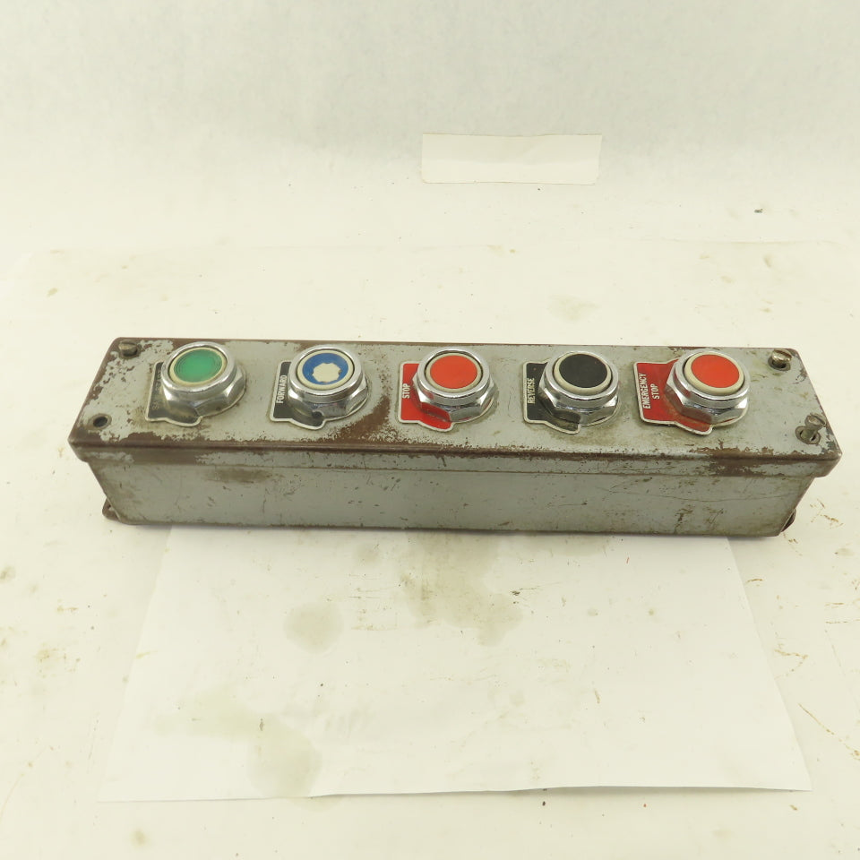 5 Push Button Control Pendant 600V Momentary Contact Switches