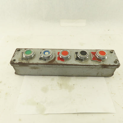 5 Push Button Control Pendant 600V Momentary Contact Switches