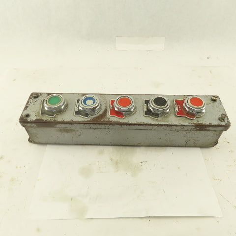 5 Push Button Control Pendant 600V Momentary Contact Switches