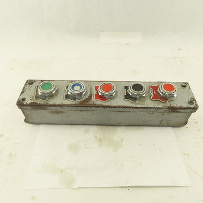 5 Push Button Control Pendant 600V Momentary Contact Switches