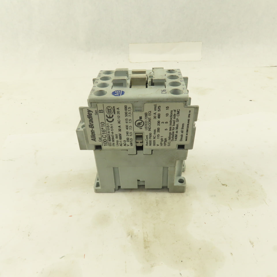 Allen Bradley 100-C16*10 600V 3Ph 15Hp Magnetic Contactor 110V Coil