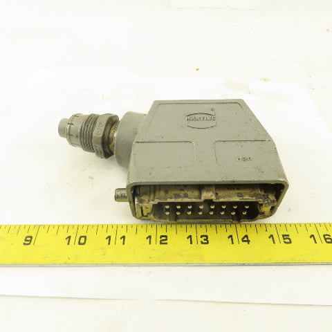 Harting MS216B 16 Male Pin 16A 600V Shielded Connector From ABB Robot