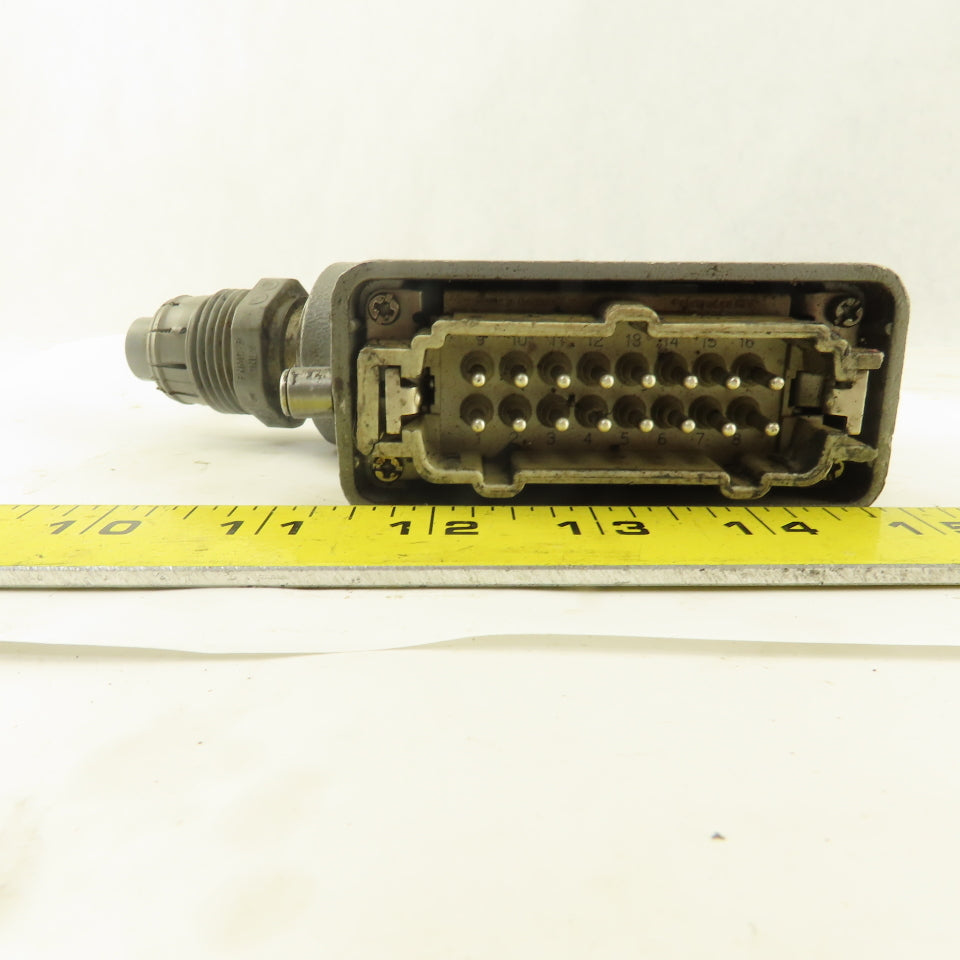 Harting MS216B 16 Male Pin 16A 600V Shielded Connector From ABB Robot