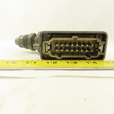 Harting MS216B 16 Male Pin 16A 600V Shielded Connector From ABB Robot