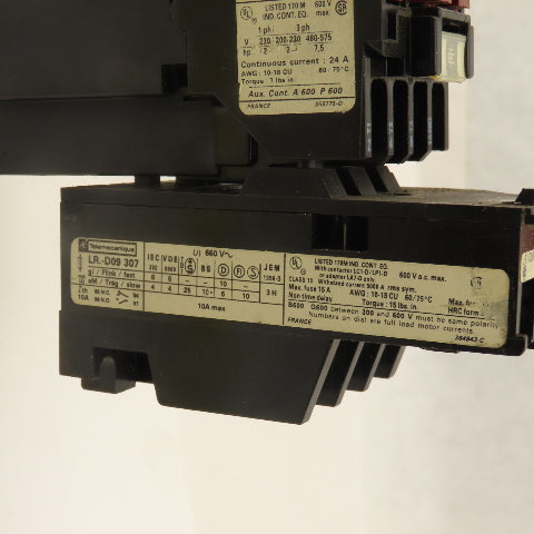 Telemecanique LP1-D 123 LR D09 307 660V 25A Motor Starter Overload 1.6-2.5A Trip