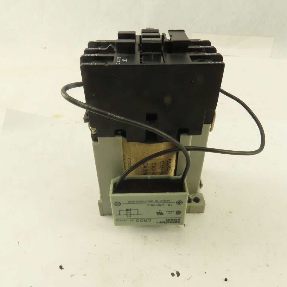 Sprecher + Schuh CA 3-16C 660V 7.5kW 24A Contactor 24VDC Coil W/ CRD3 Suppressor