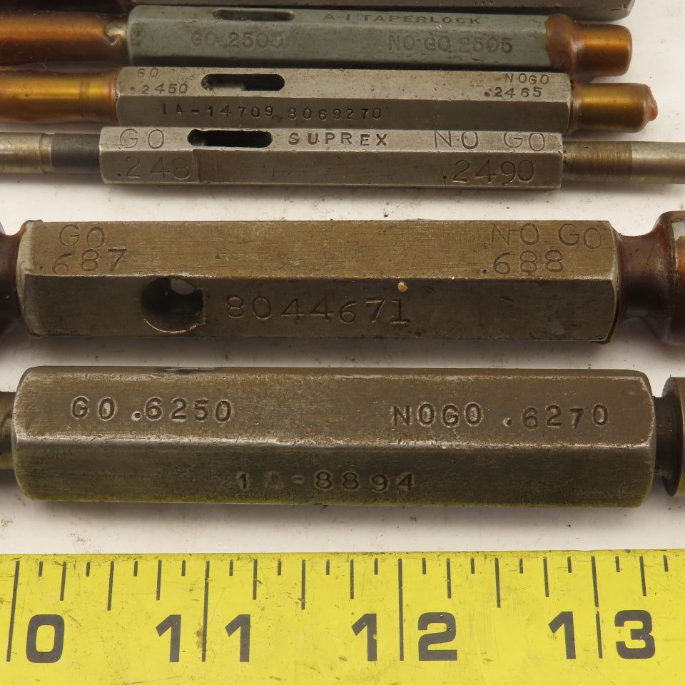 Misc. Go-No-Go Plug Gages .6250-.6270, 0687-.688 Lot Of 7