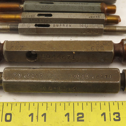 Misc. Go-No-Go Plug Gages .6250-.6270, 0687-.688 Lot Of 7