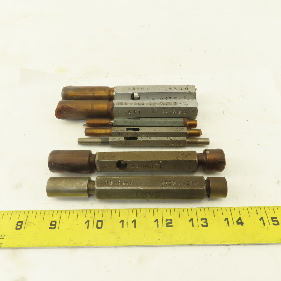Misc. Go-No-Go Plug Gages .6250-.6270, 0687-.688 Lot Of 7
