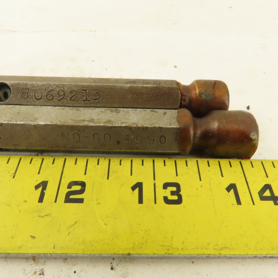Metro .4985 Go .4990 No Go Plug Gage Lot Of 2