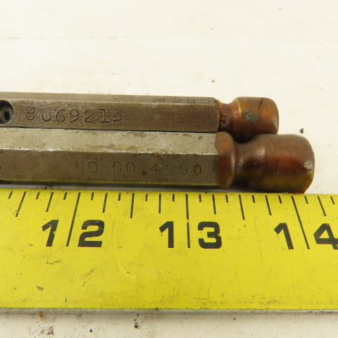 Metro .4985 Go .4990 No Go Plug Gage Lot Of 2
