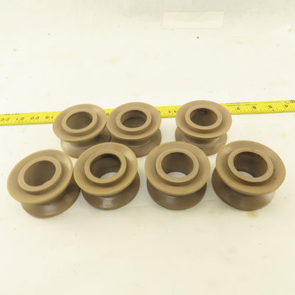 1"  V-Groove Roller Guide Wheel Thermoplastic 1.475" Bearing Bore 3" OD Lot Of 7