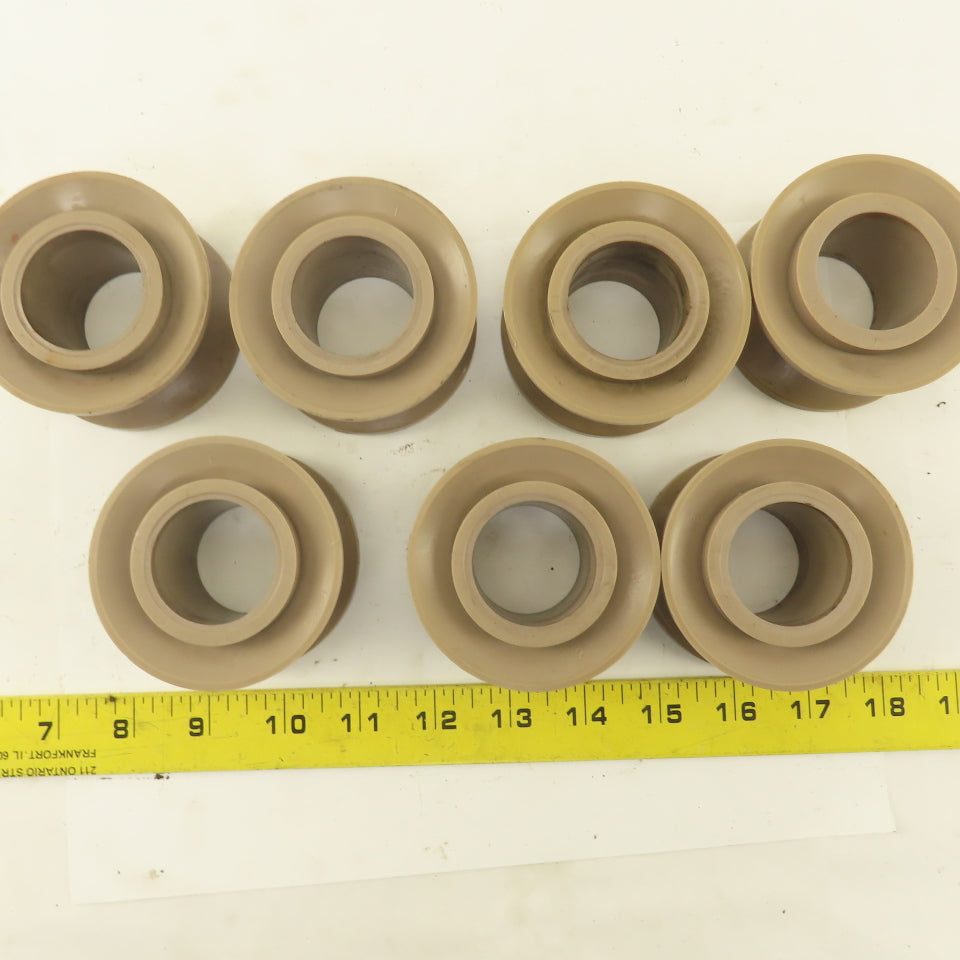 1"  V-Groove Roller Guide Wheel Thermoplastic 1.475" Bearing Bore 3" OD Lot Of 7