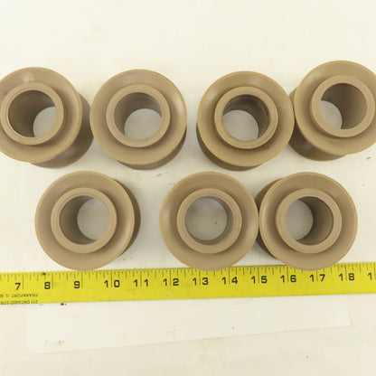 1"  V-Groove Roller Guide Wheel Thermoplastic 1.475" Bearing Bore 3" OD Lot Of 7