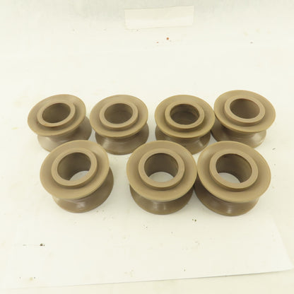 1"  V-Groove Roller Guide Wheel Thermoplastic 1.475" Bearing Bore 3" OD Lot Of 7