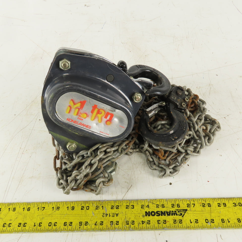 KoneCranes KM Series II 1 Ton Manual Chain Hoist 11" Lift 7' Hand Wheel Chain
