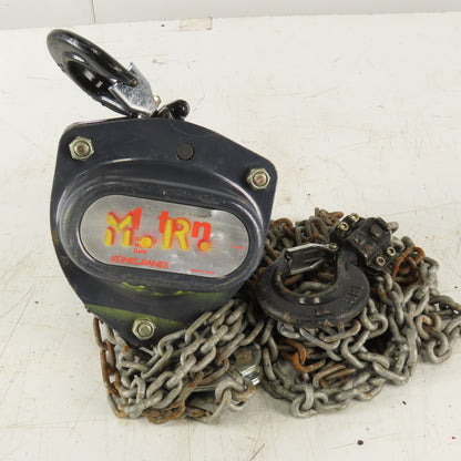 KoneCranes KM Series II 1 Ton Manual Chain Hoist 11" Lift 7' Hand Wheel Chain