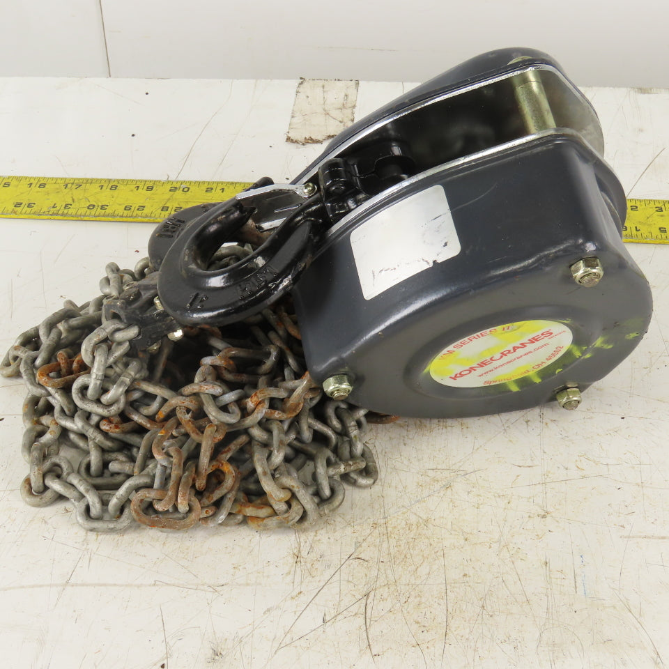 KoneCranes KM Series II 1 Ton Manual Chain Hoist 11" Lift 7' Hand Wheel Chain