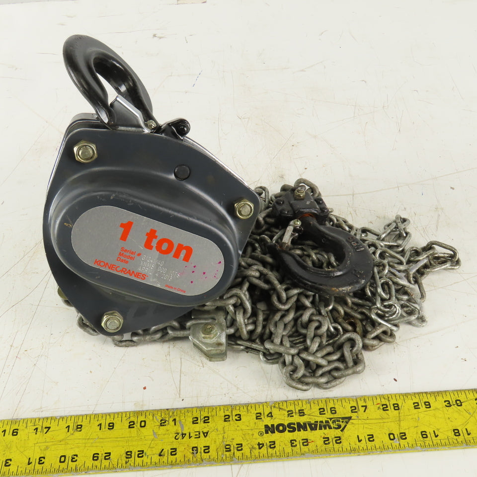 KoneCranes KM Series II 1 Ton Manual Chain Hoist 10" Lift 5' Hand Wheel Chain