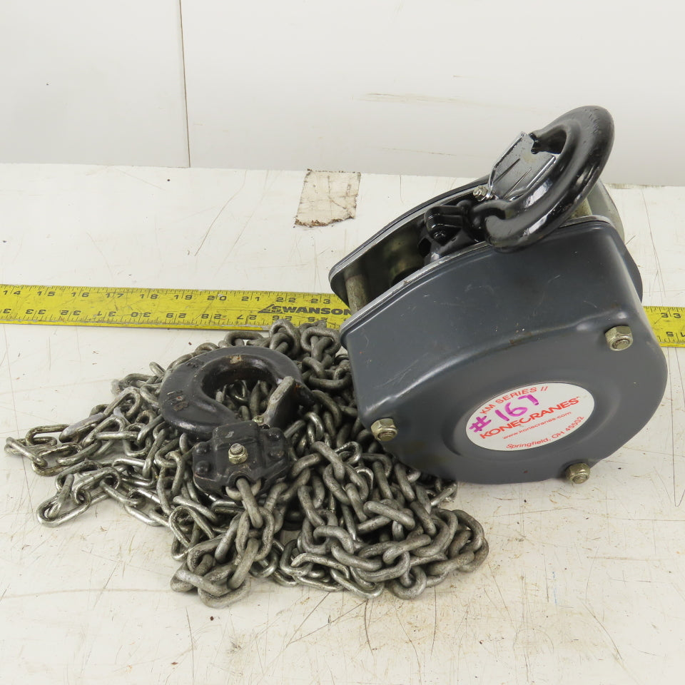KoneCranes KM Series II 1 Ton Manual Chain Hoist 10" Lift 5' Hand Wheel Chain