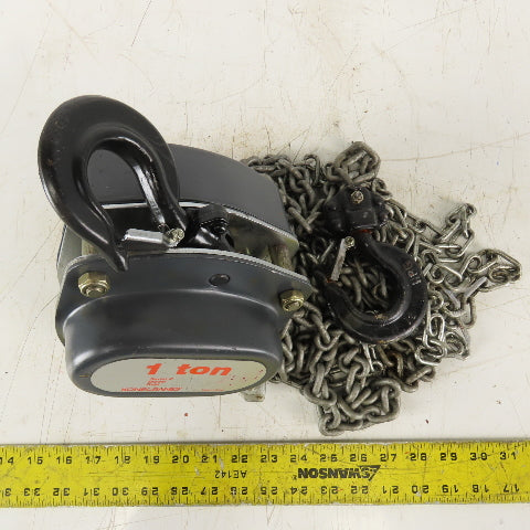 KoneCranes KM Series II 1 Ton Manual Chain Hoist 10" Lift 5' Hand Wheel Chain