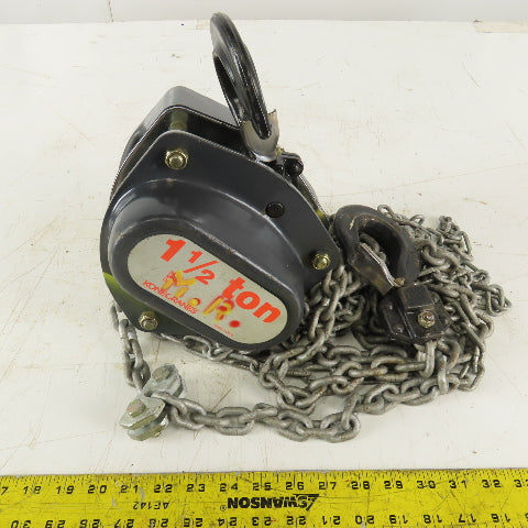 KoneCranes KM Series 1-1/2 Ton Manual Chain Hoist 12" Lift 6' Hand Wheel Chain