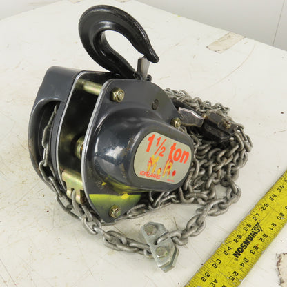 KoneCranes KM Series 1-1/2 Ton Manual Chain Hoist 12" Lift 6' Hand Wheel Chain