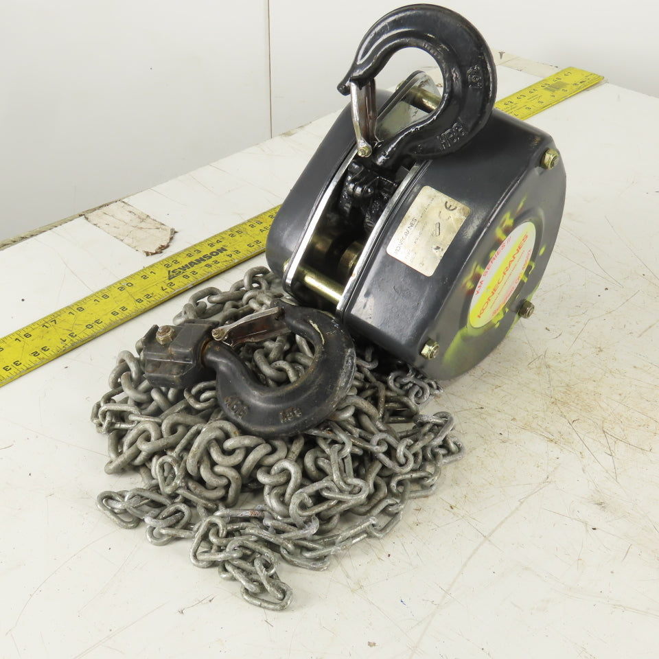 KoneCranes KM Series 1-1/2 Ton Manual Chain Hoist 12" Lift 6' Hand Wheel Chain