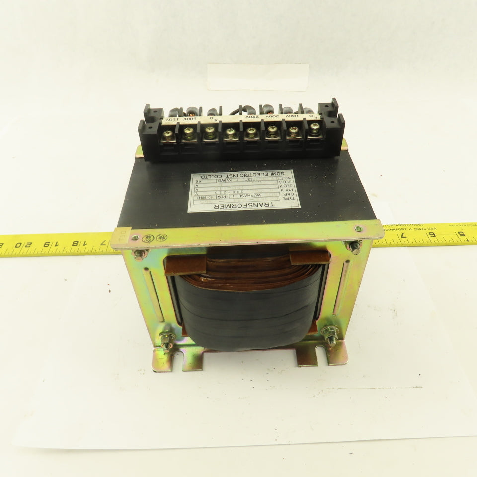 Gomi E2564-254-365 180-200/220V Pri 110/110V Sec 500VA 1Ph Transformer